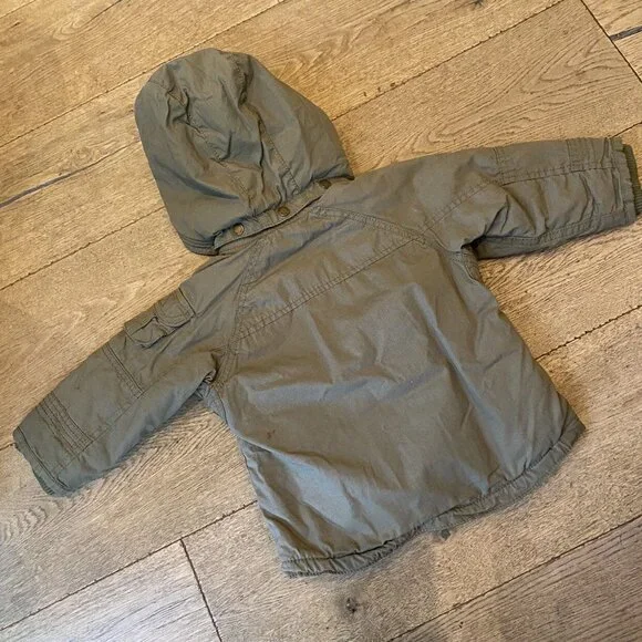 NEW Olive Green Fleece Removable Hoodie Yeezy Sweatshirt Jacket